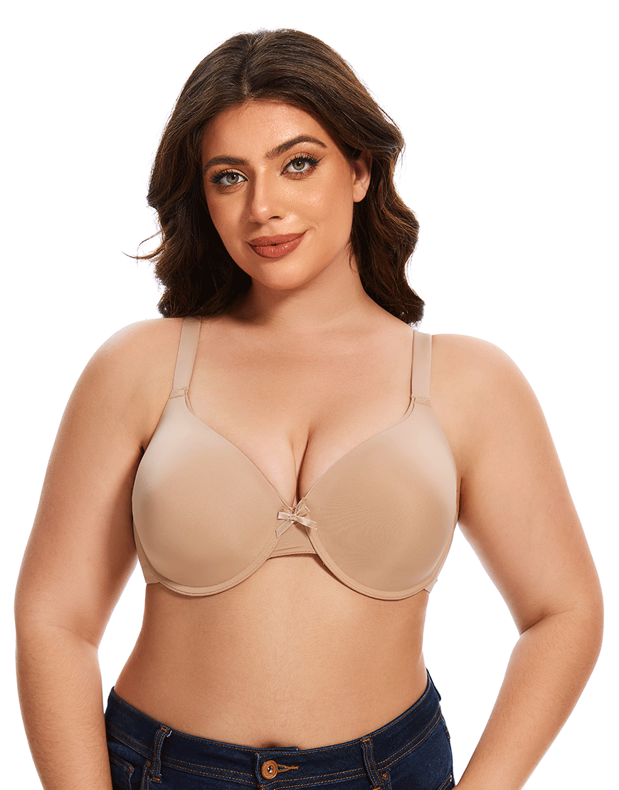 Rosha Curvy Lightly Padded T-Shirt Bra -Beige