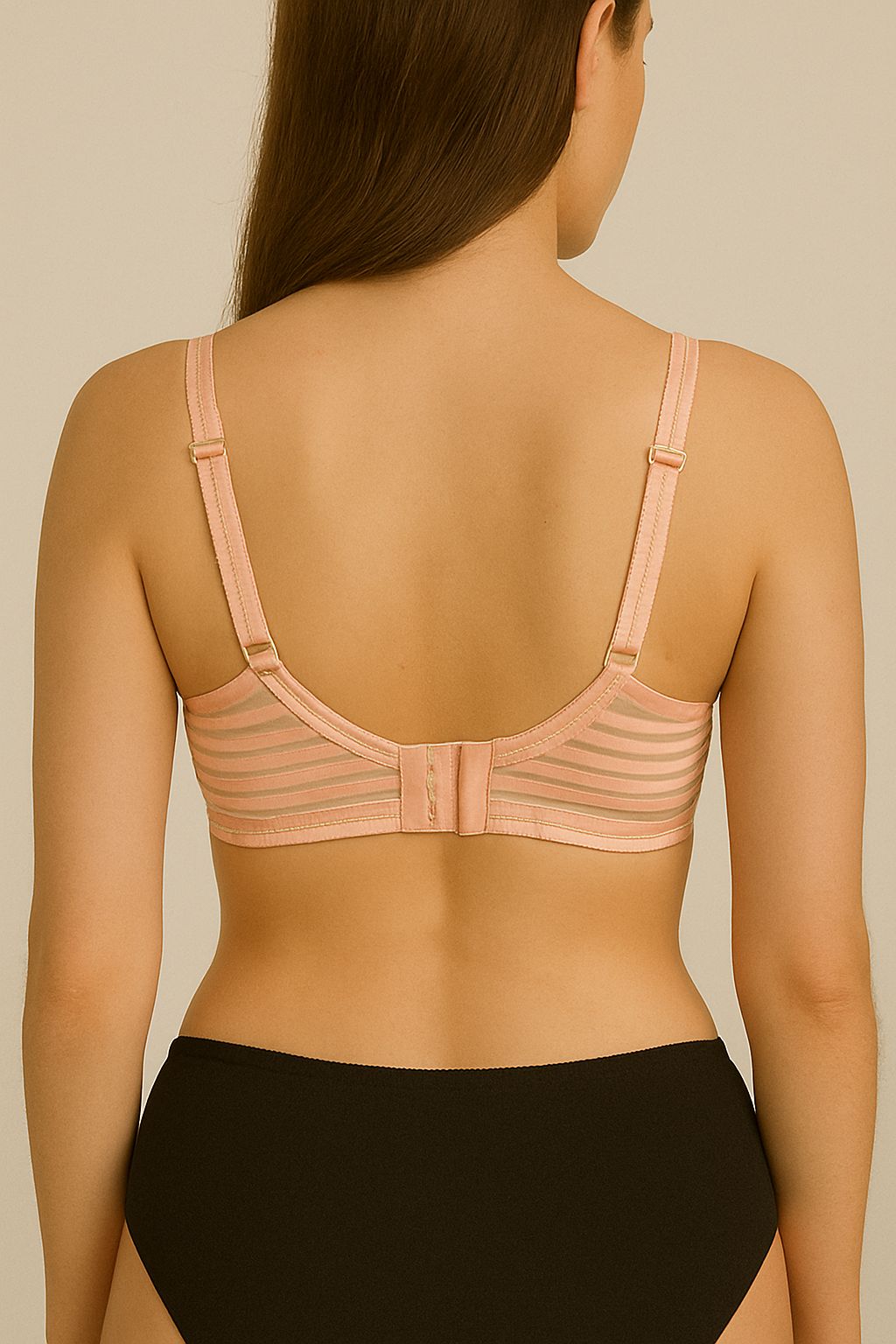 ROSHA Nude Striped Bra