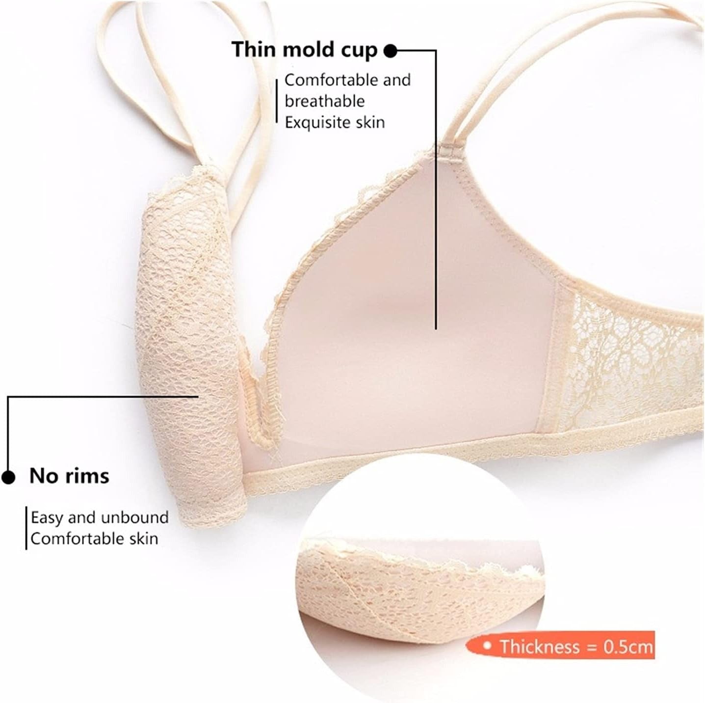 Soft Wireless Teenage Bra