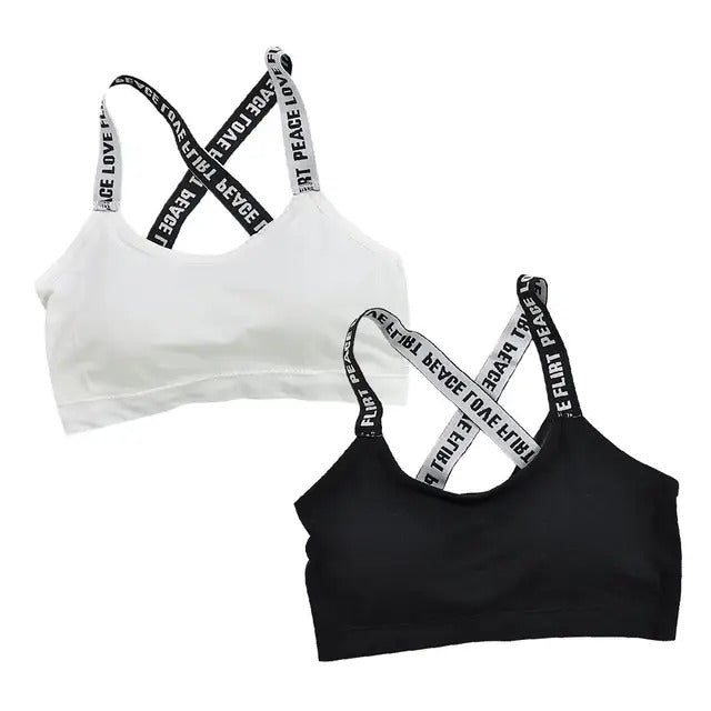 Letter Strap Sports Bra