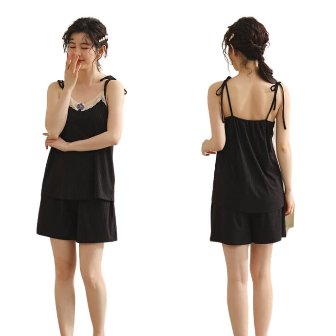 Night Laces Shorts Set