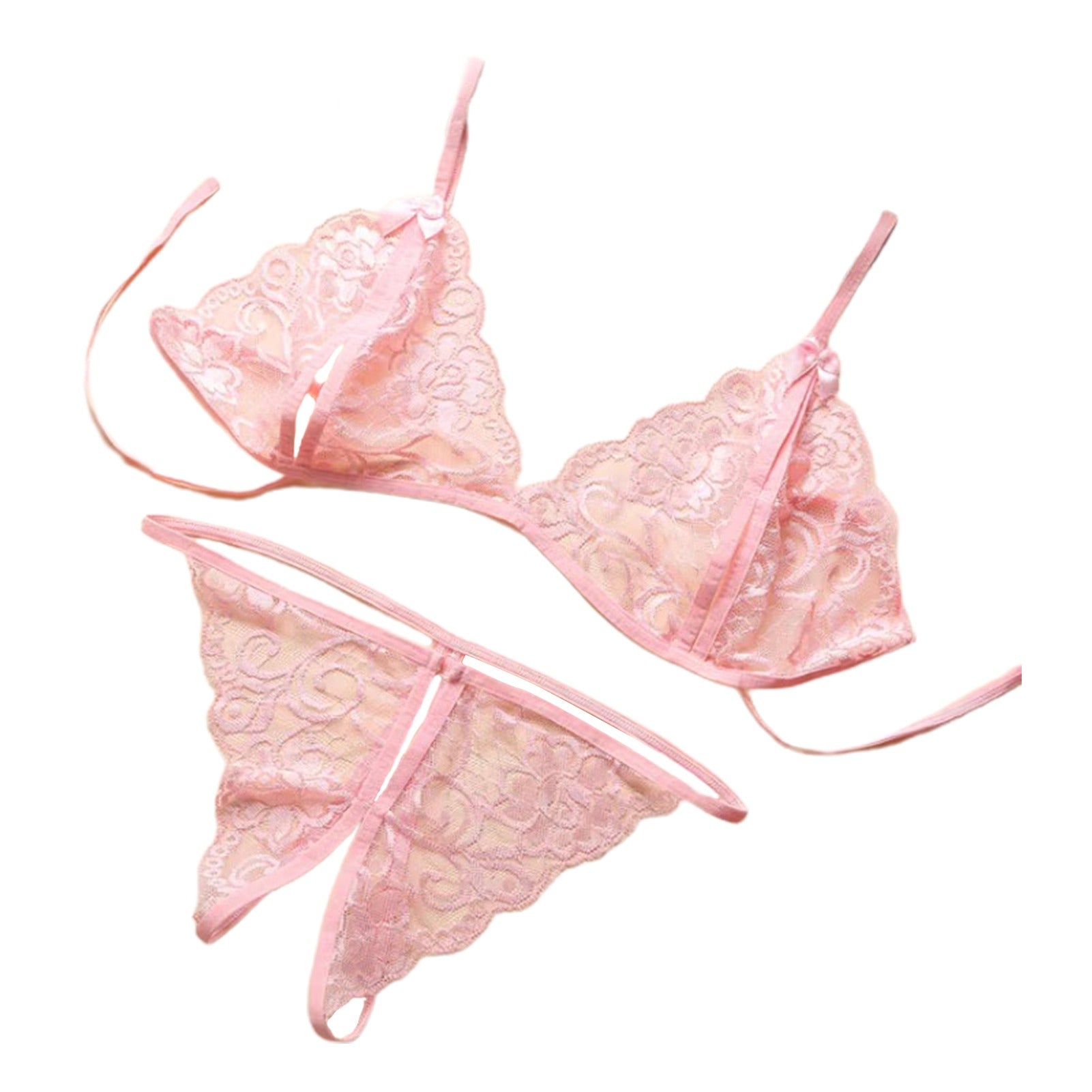 Net Lace Flower Bra set